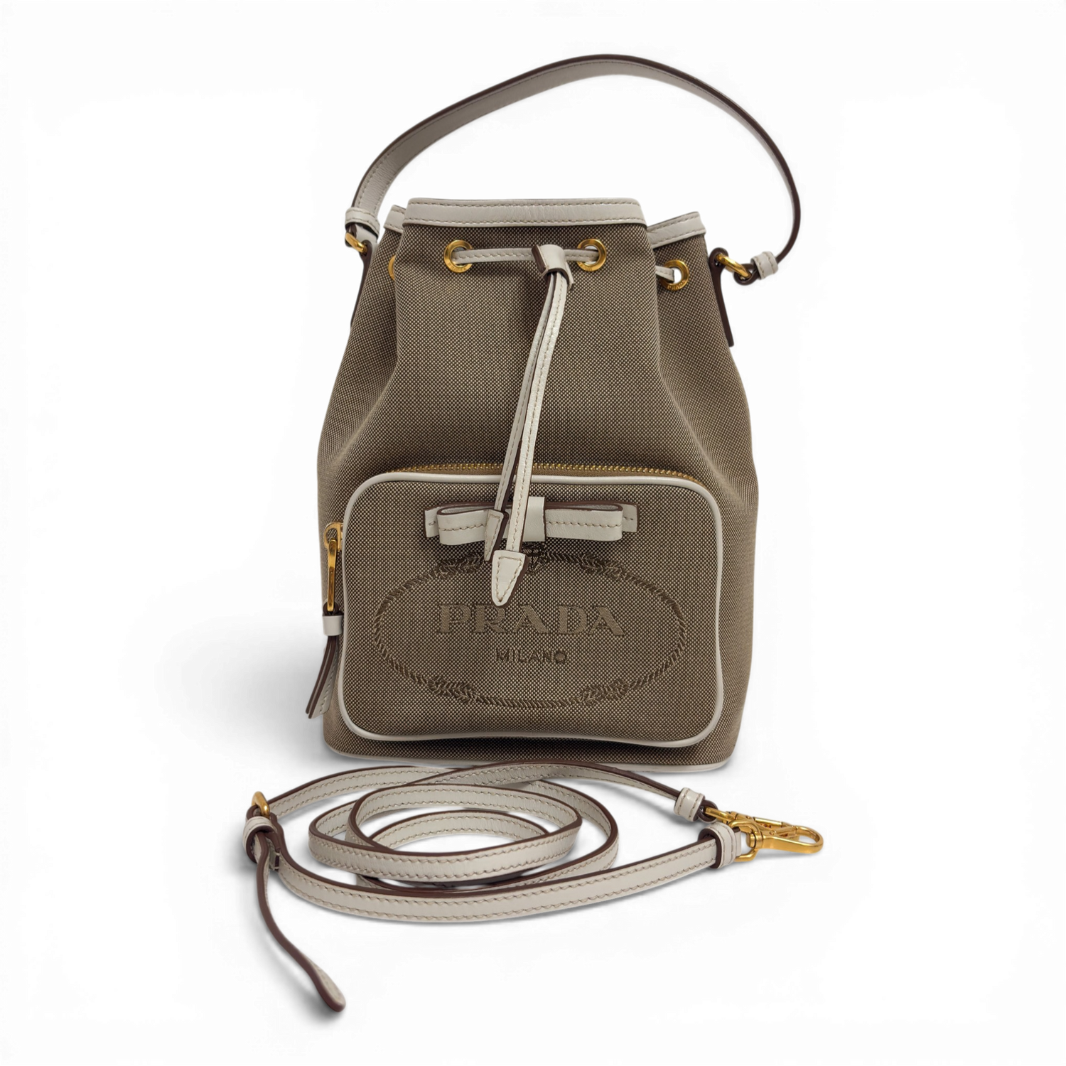 Canvas Bucket Bag Beige