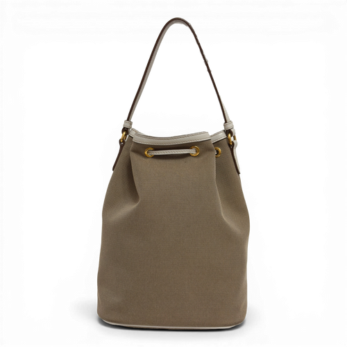 Canvas Bucket Bag Beige