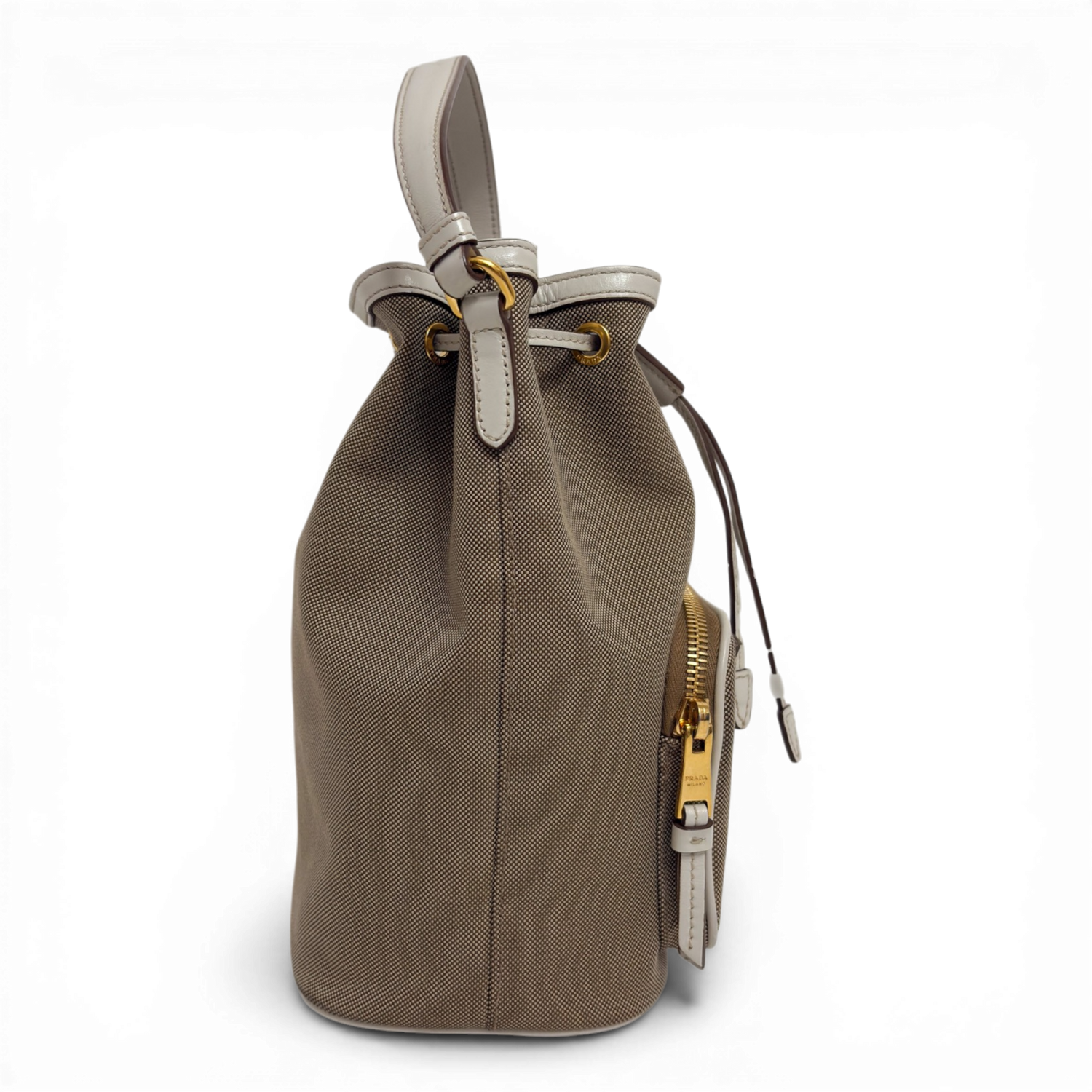 Canvas Bucket Bag Beige