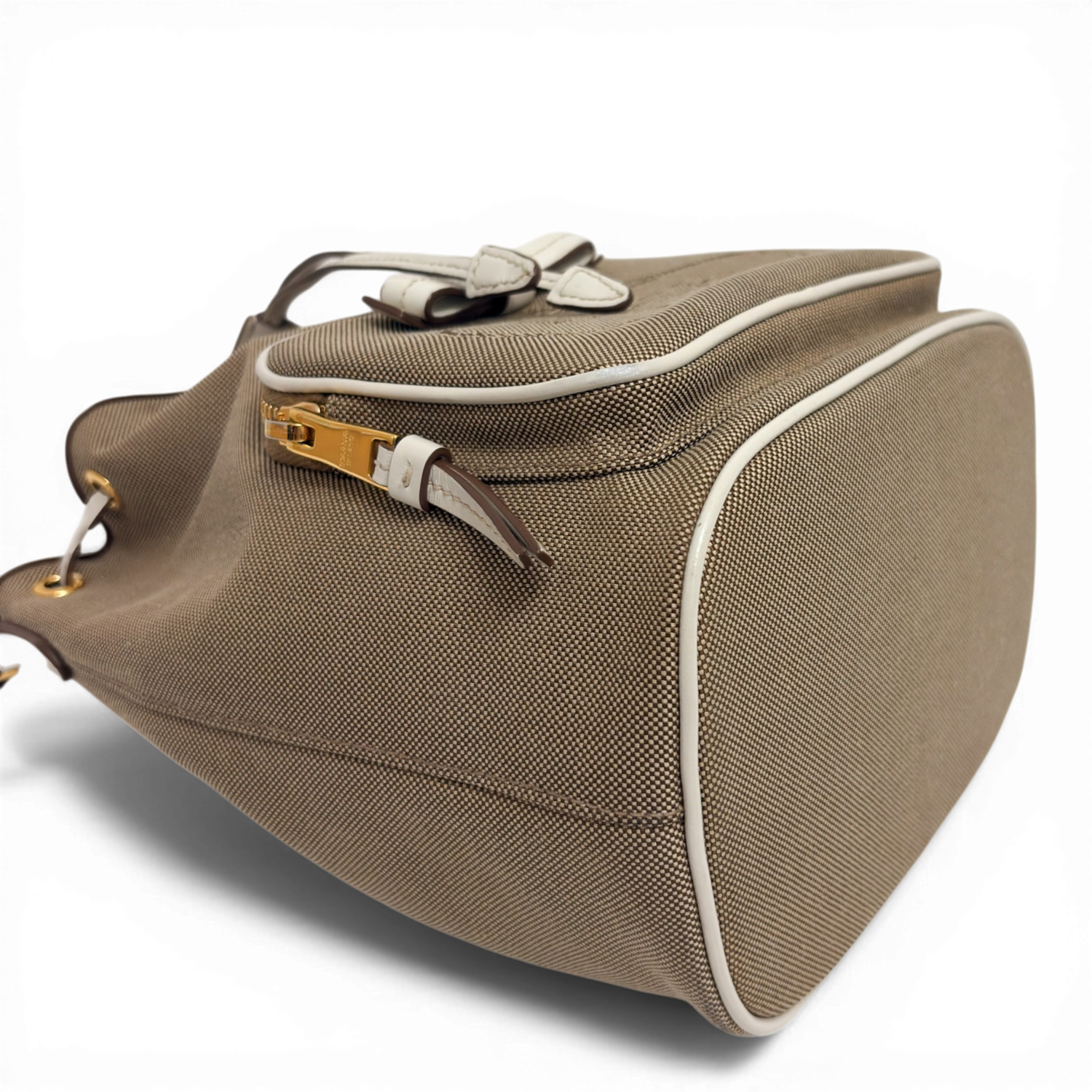 Canvas Bucket Bag Beige