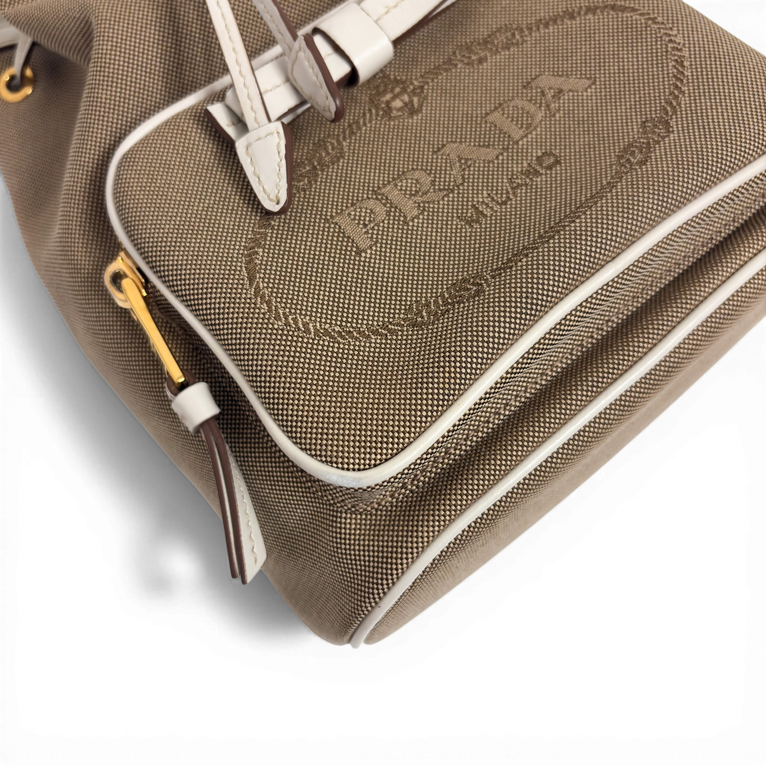 Canvas Bucket Bag Beige