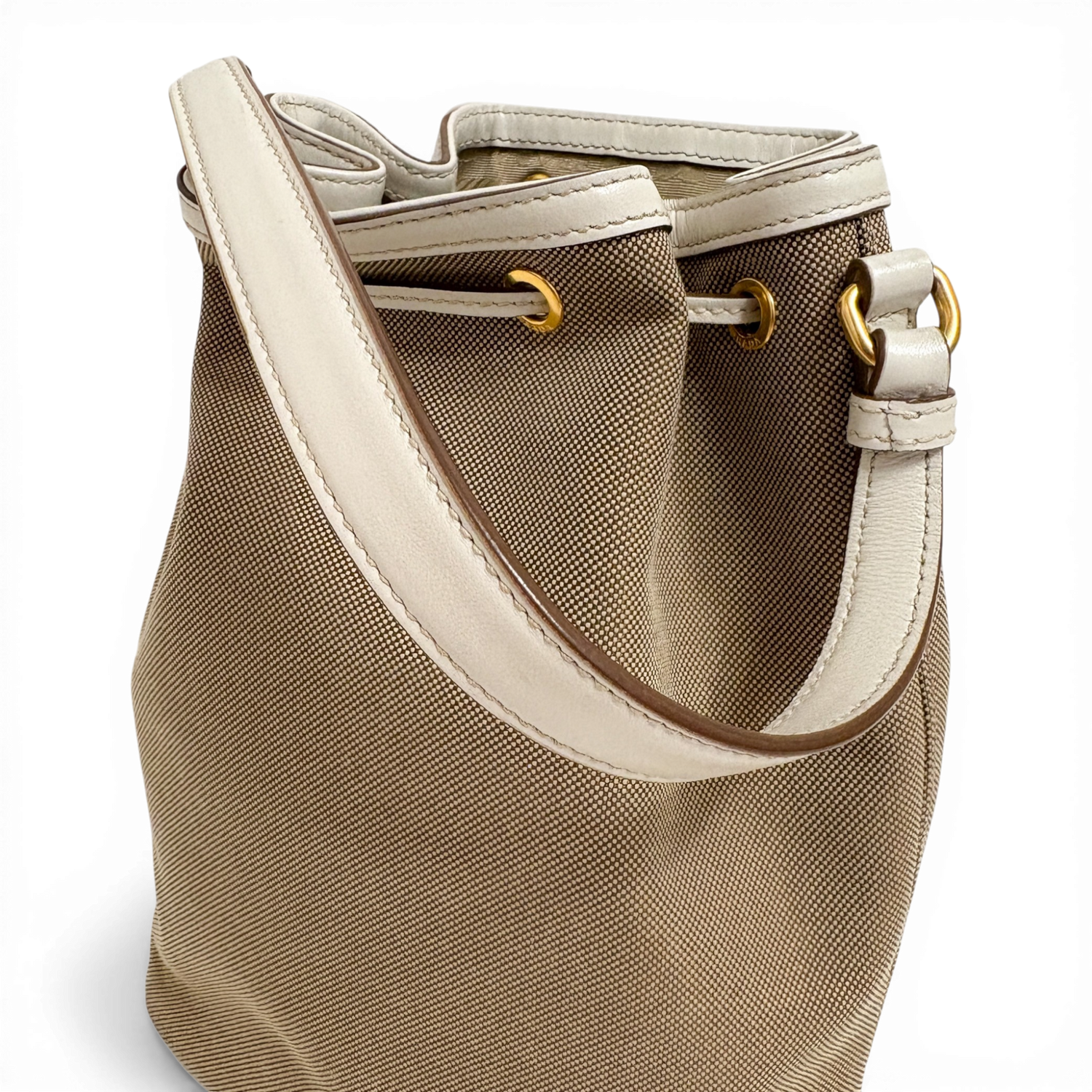 Canvas Bucket Bag Beige