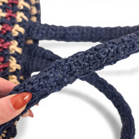Crochet Raffia Tote Bag Multicolor