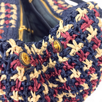 Crochet Raffia Tote Bag Multicolor