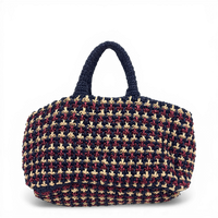 Crochet Raffia Tote Bag Multicolor