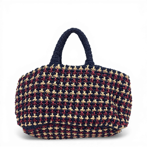 Crochet Raffia Tote Bag Multicolor