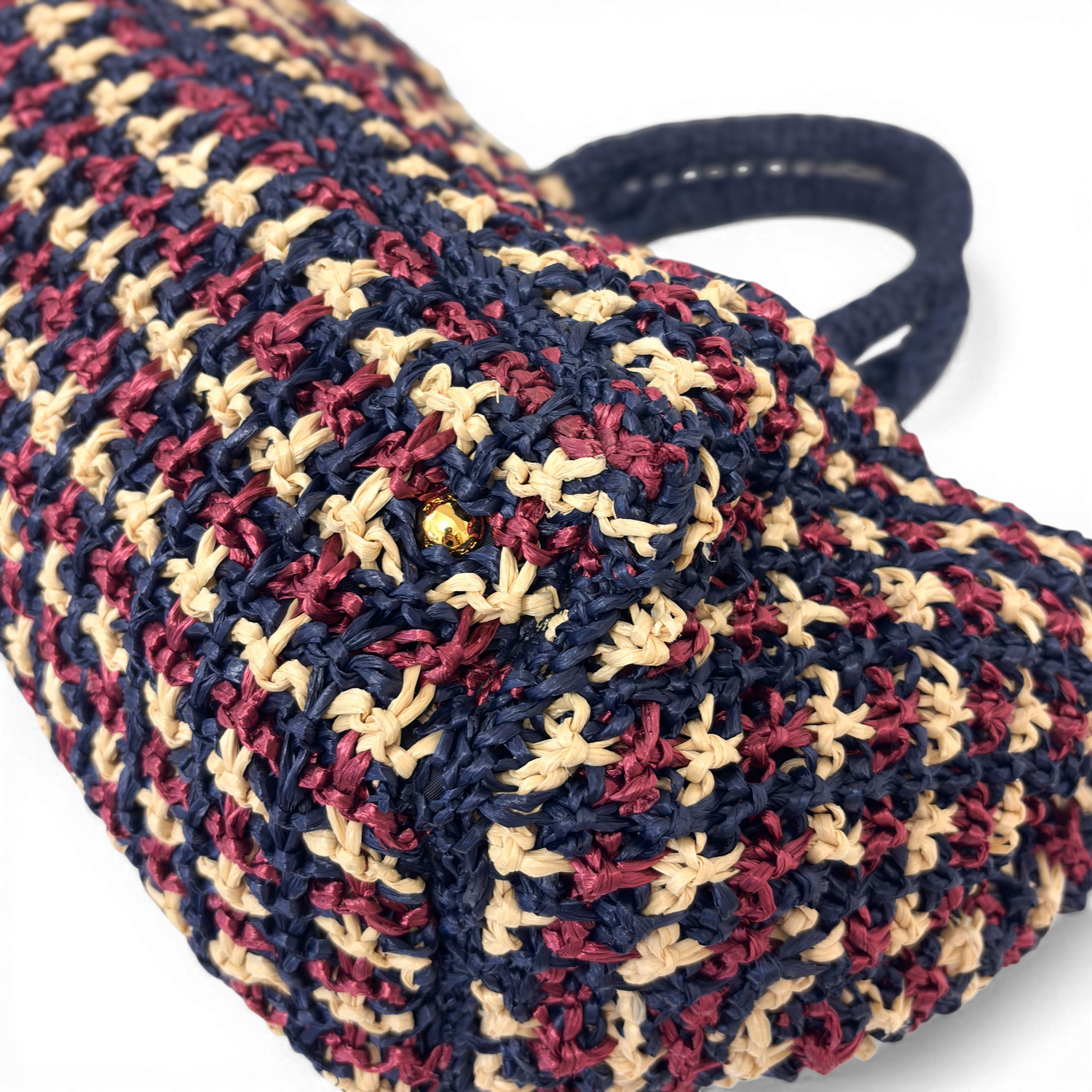 Crochet Raffia Tote Bag Multicolor