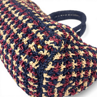 Crochet Raffia Tote Bag Multicolor