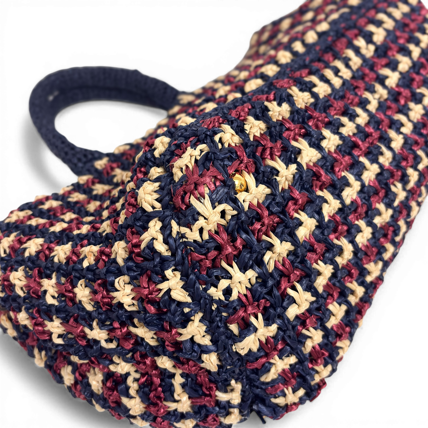 Crochet Raffia Tote Bag Multicolor