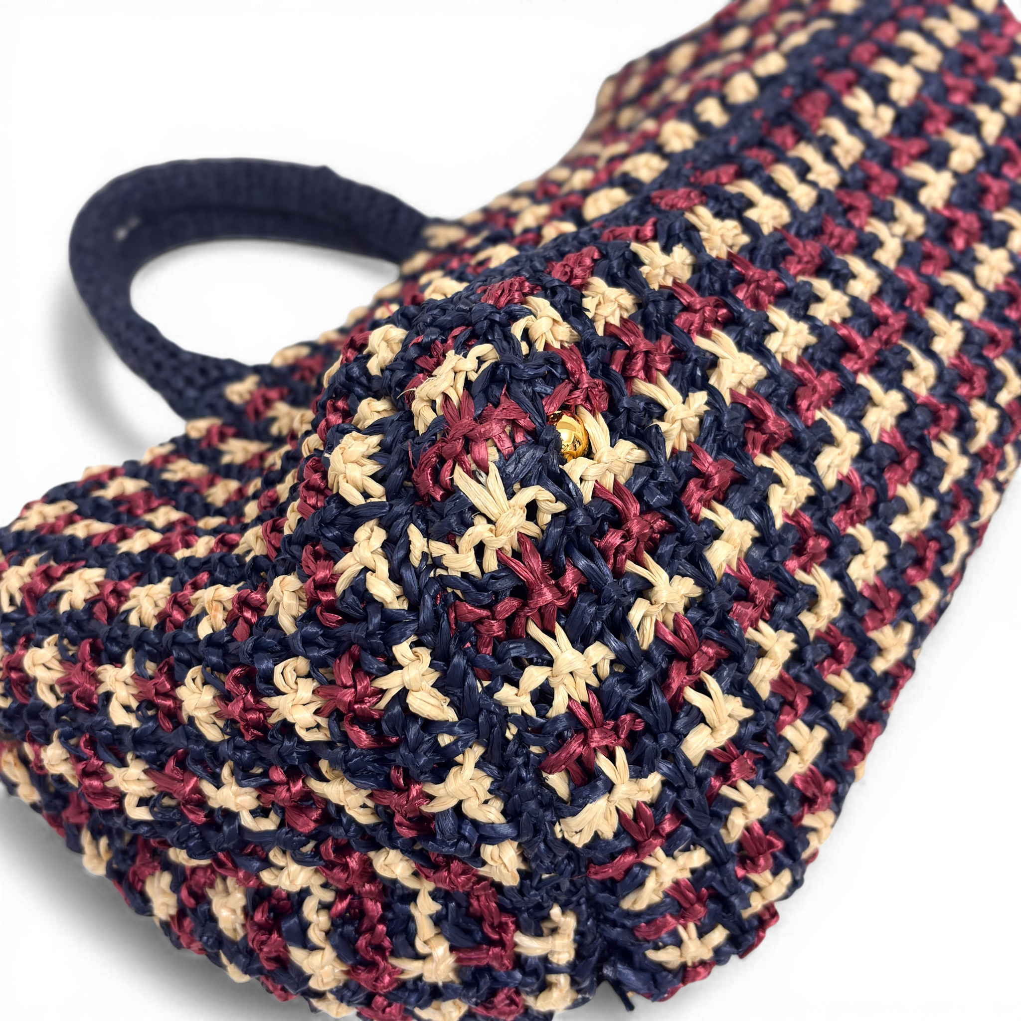 Crochet Raffia Tote Bag Multicolor