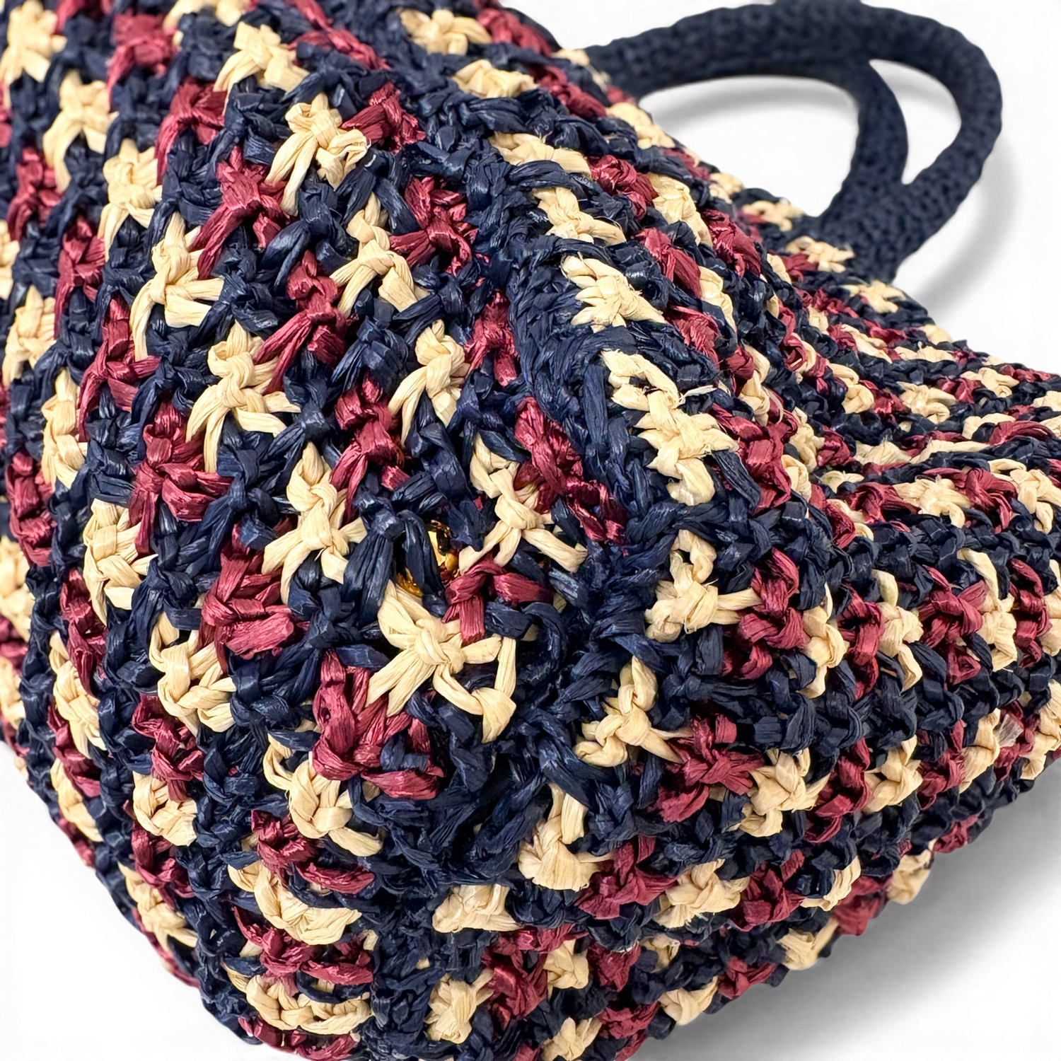 Crochet Raffia Tote Bag Multicolor