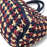 Crochet Raffia Tote Bag Multicolor