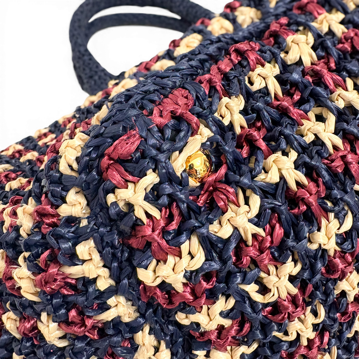 Crochet Raffia Tote Bag Multicolor