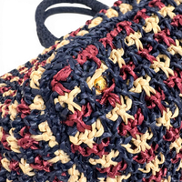 Crochet Raffia Tote Bag Multicolor