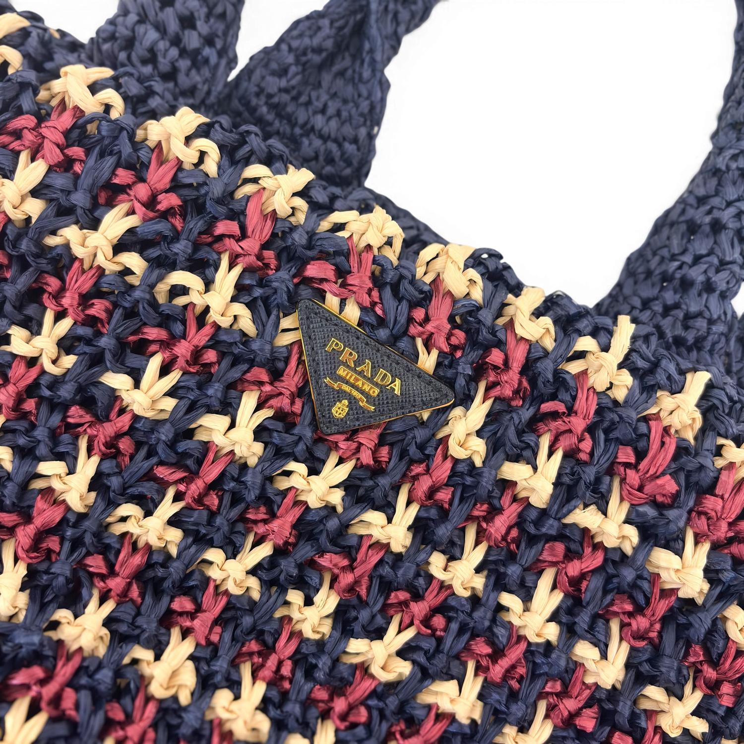 Crochet Raffia Tote Bag Multicolor