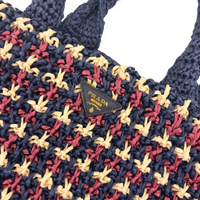 Crochet Raffia Tote Bag Multicolor