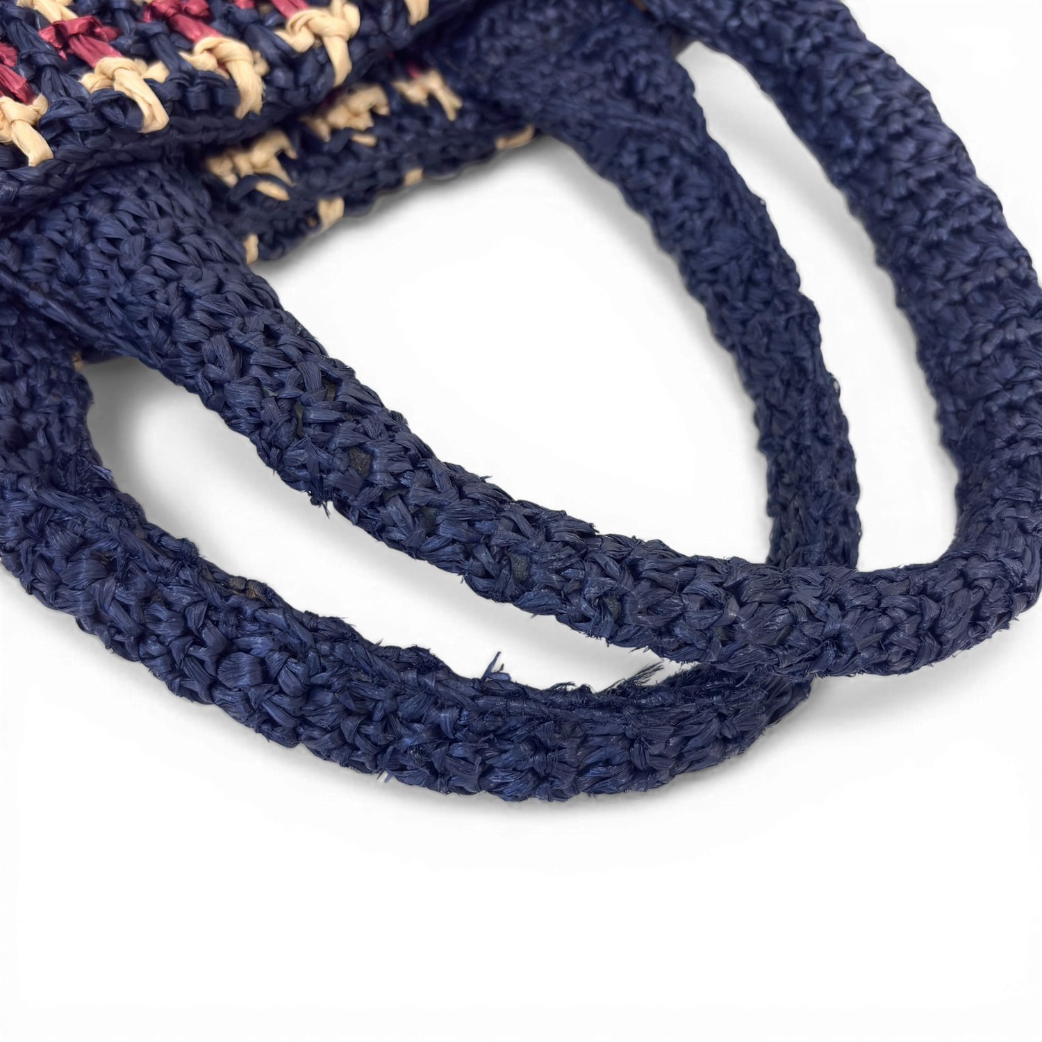 Crochet Raffia Tote Bag Multicolor