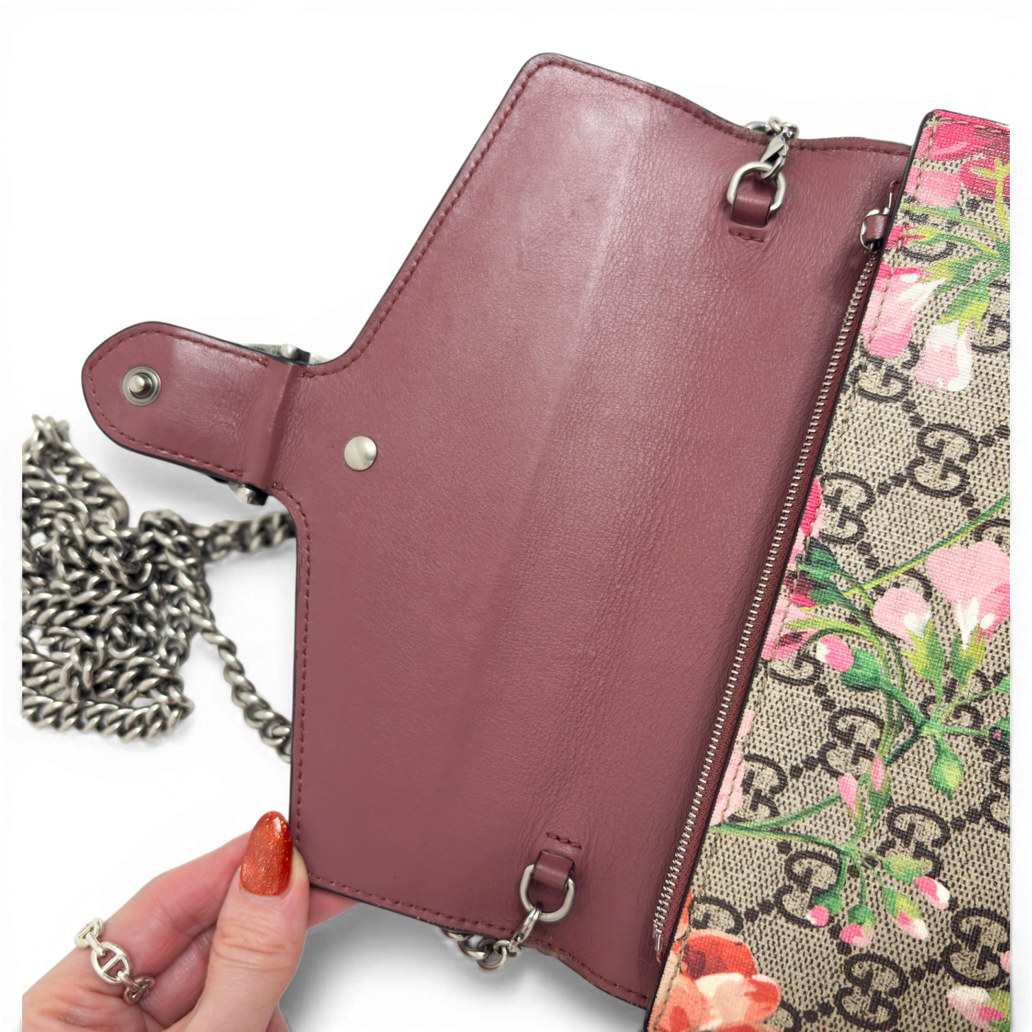 GG Supreme Dionysus Chain Shoulder Bag Pink Blooms