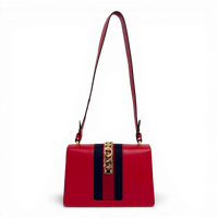 Sylvie Leather Chain Shoulder Bag Red