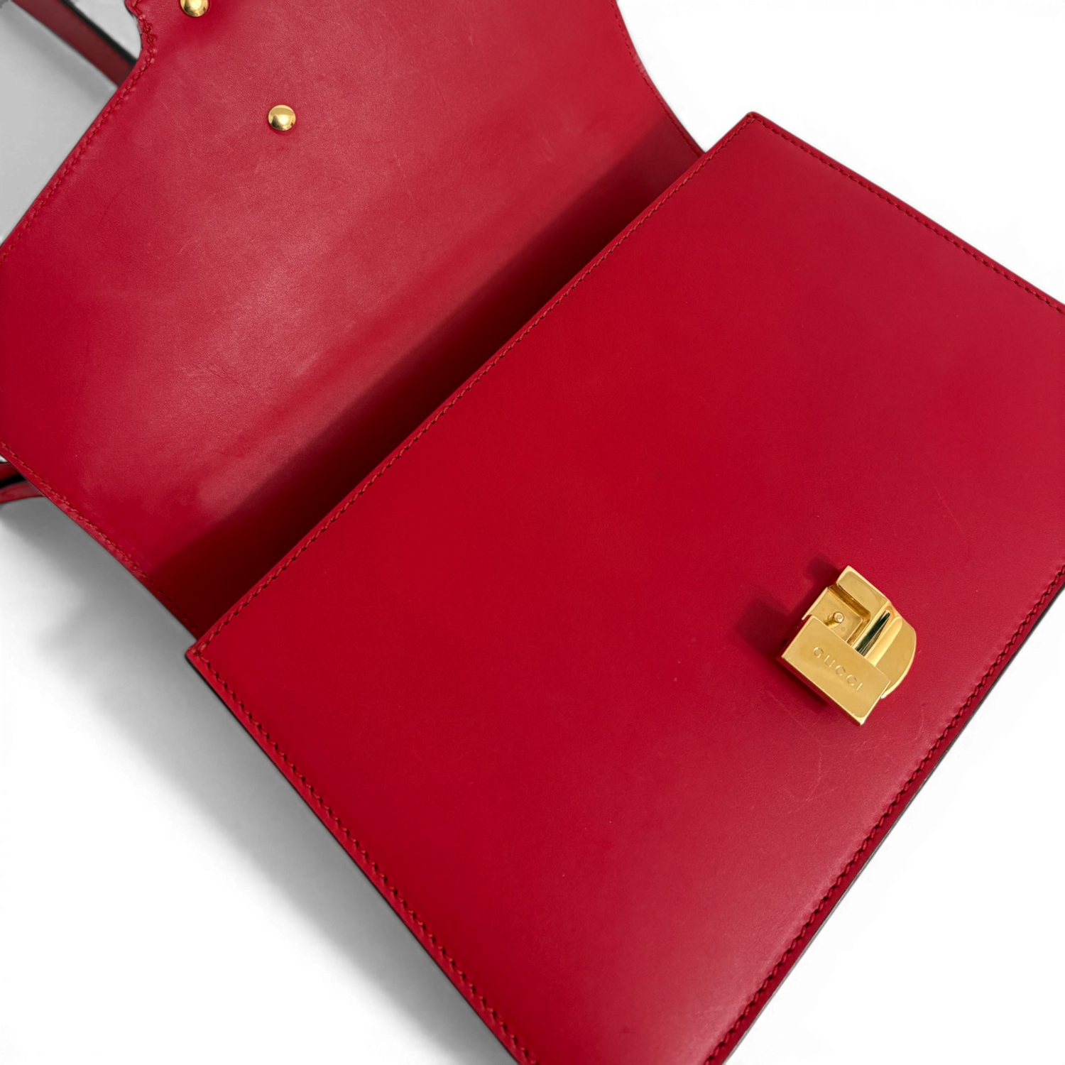 Sylvie Leather Chain Shoulder Bag Red