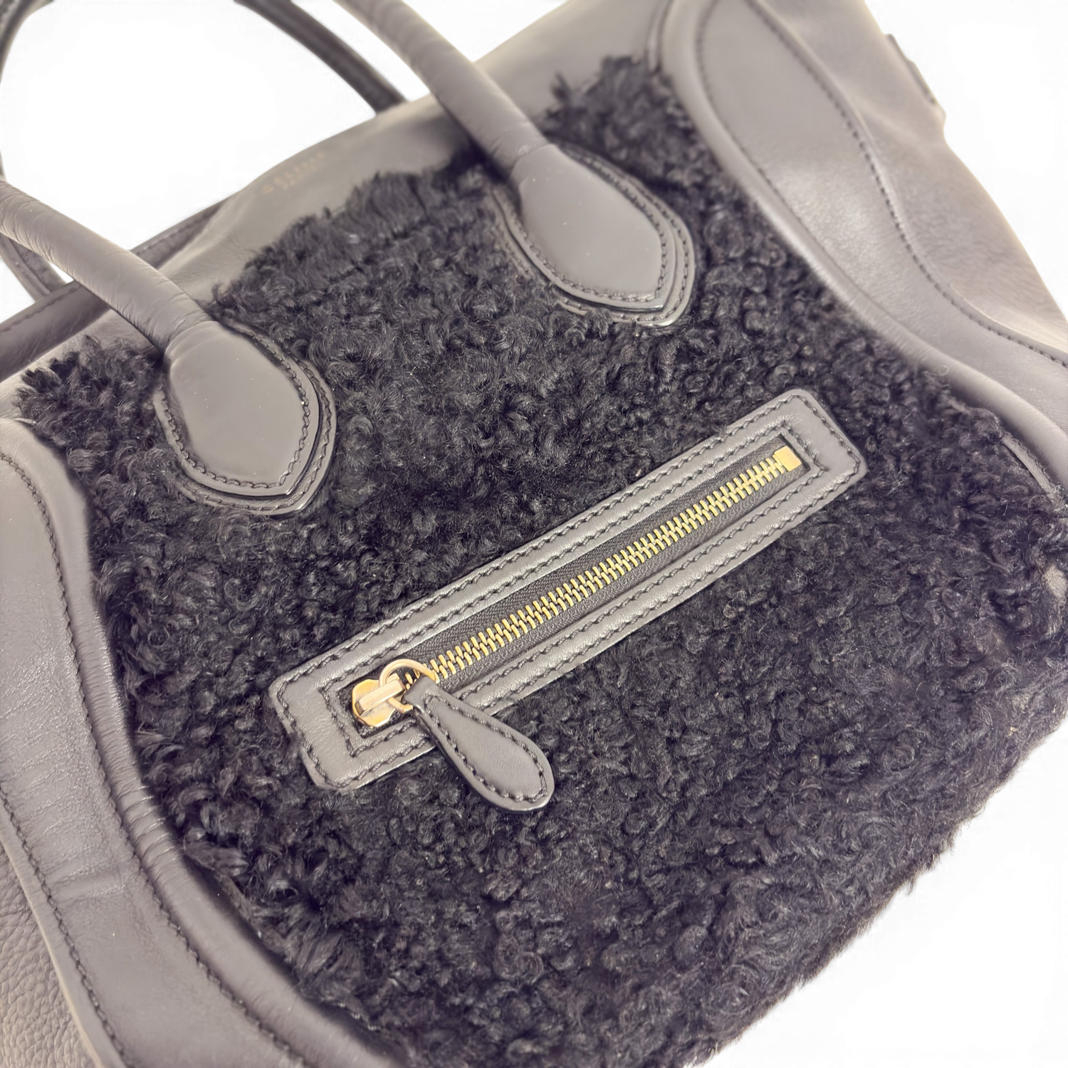 Leather Phantom Luggage Tote Bag Black