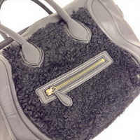 Leather Phantom Luggage Tote Bag Black