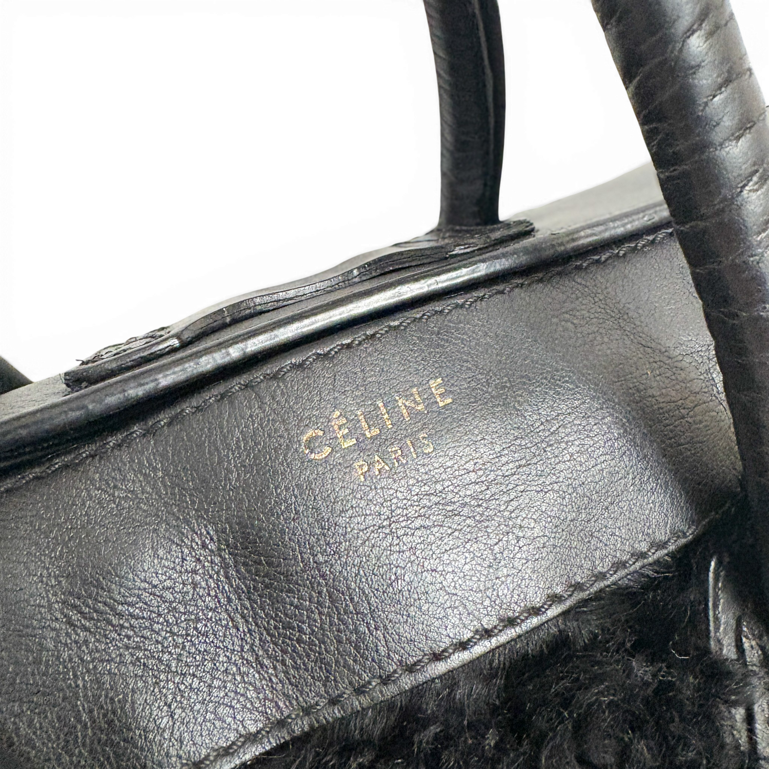 Leather Phantom Luggage Tote Bag Black