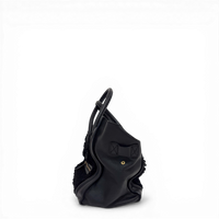 Leather Phantom Luggage Tote Bag Black