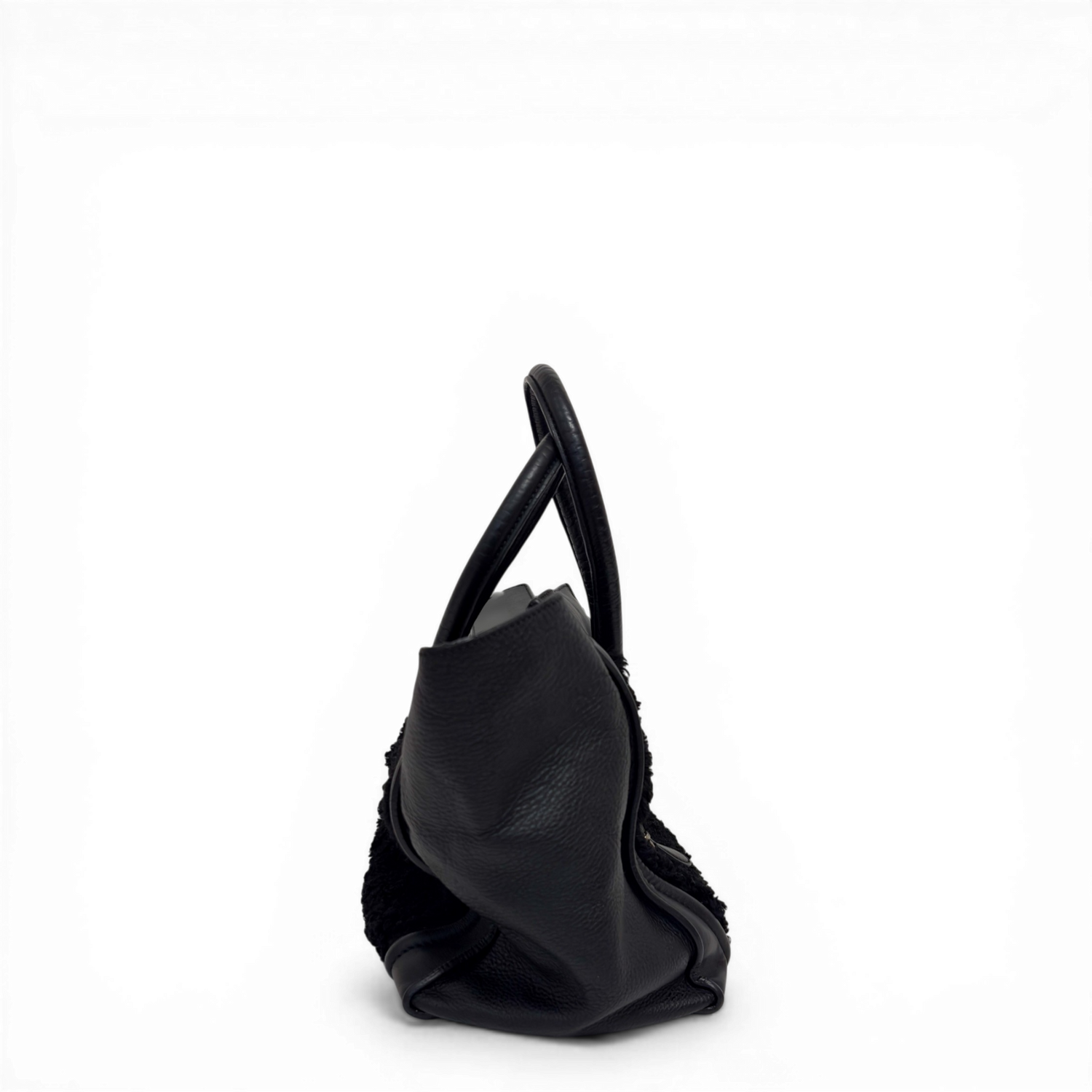 Leather Phantom Luggage Tote Bag Black