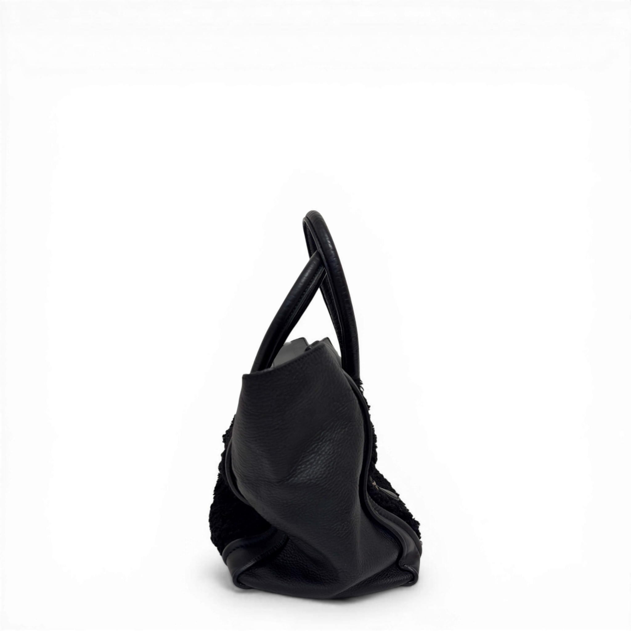 Leather Phantom Luggage Tote Bag Black