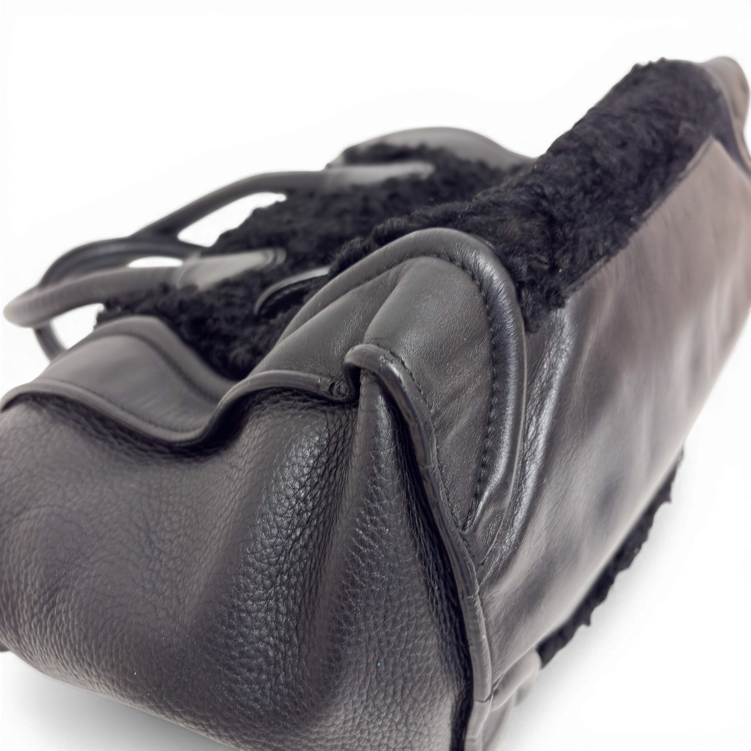 Leather Phantom Luggage Tote Bag Black