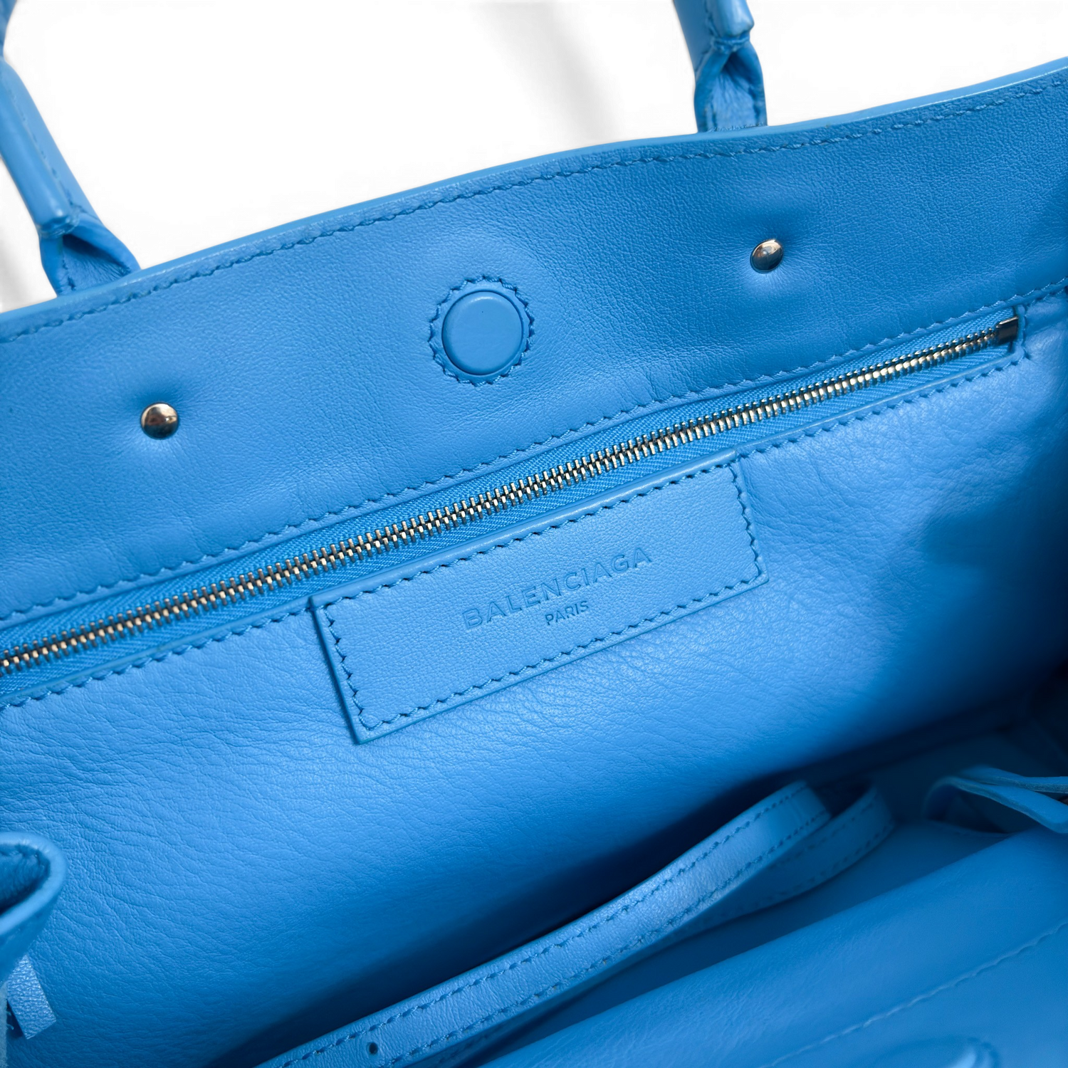 Classic City Leather Tote Bag Blue