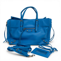Classic City Leather Tote Bag Blue
