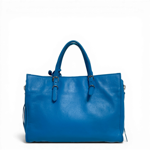 Classic City Leather Tote Bag Blue