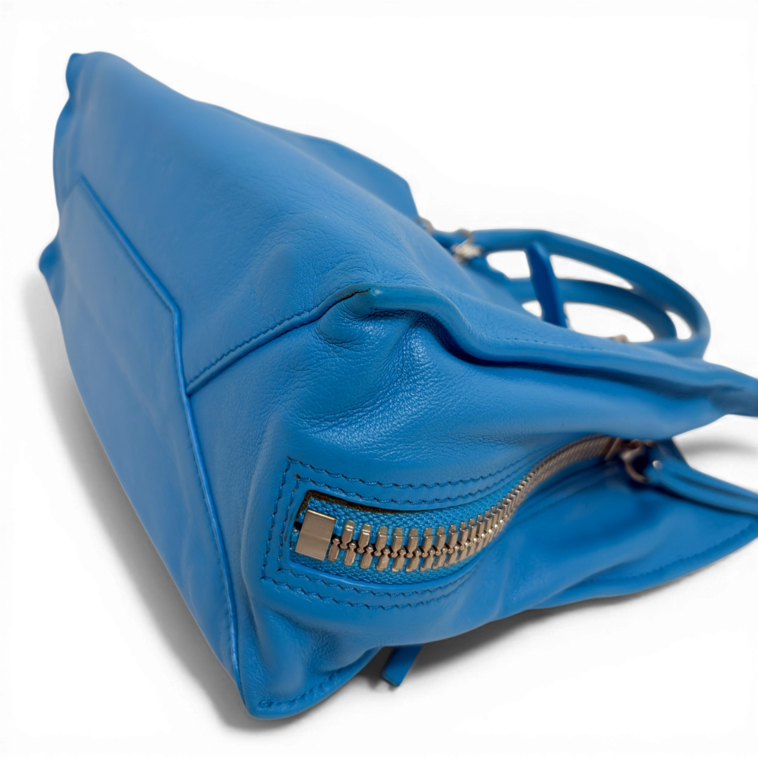 Classic City Leather Tote Bag Blue