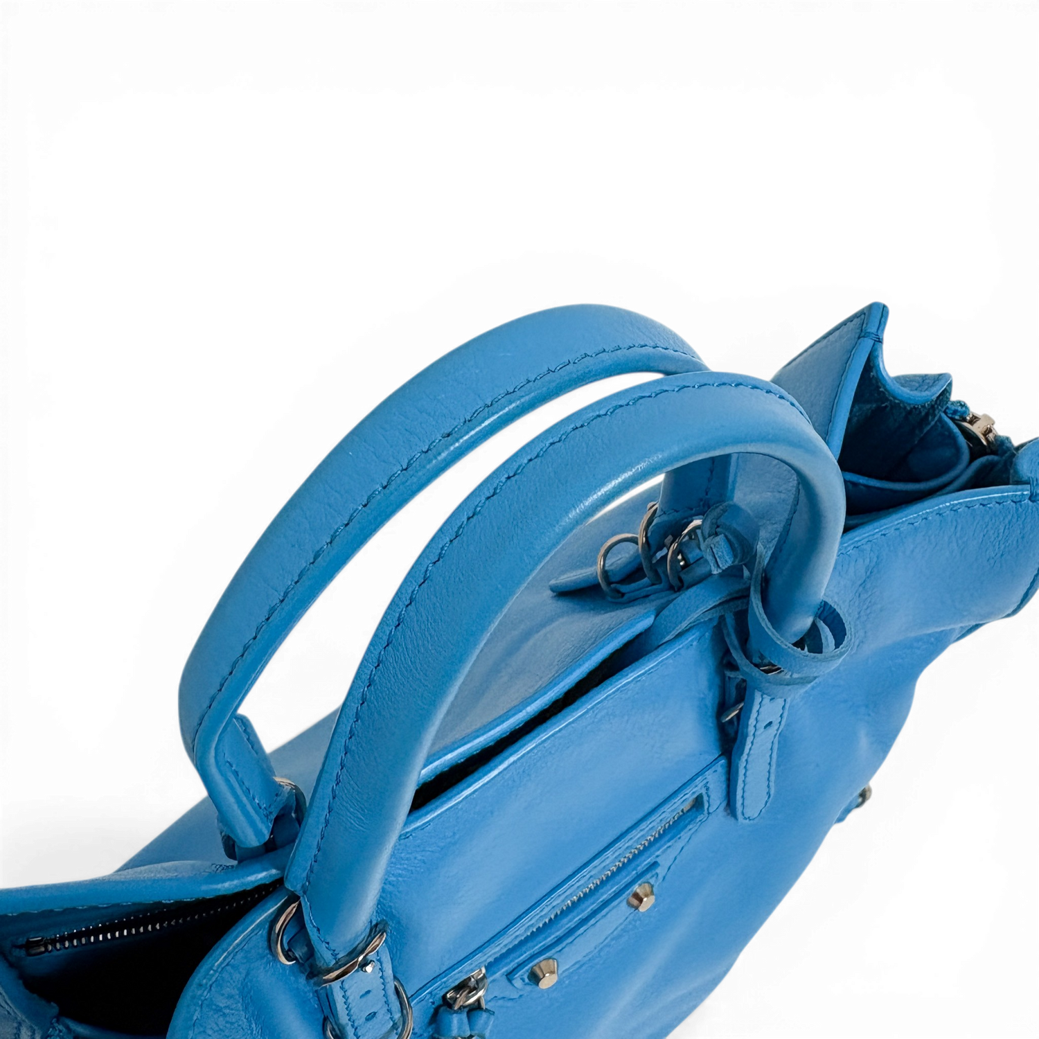Classic City Leather Tote Bag Blue