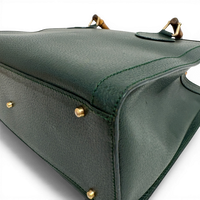 Calfskin Diana Bamboo Handle Tote Bag Green