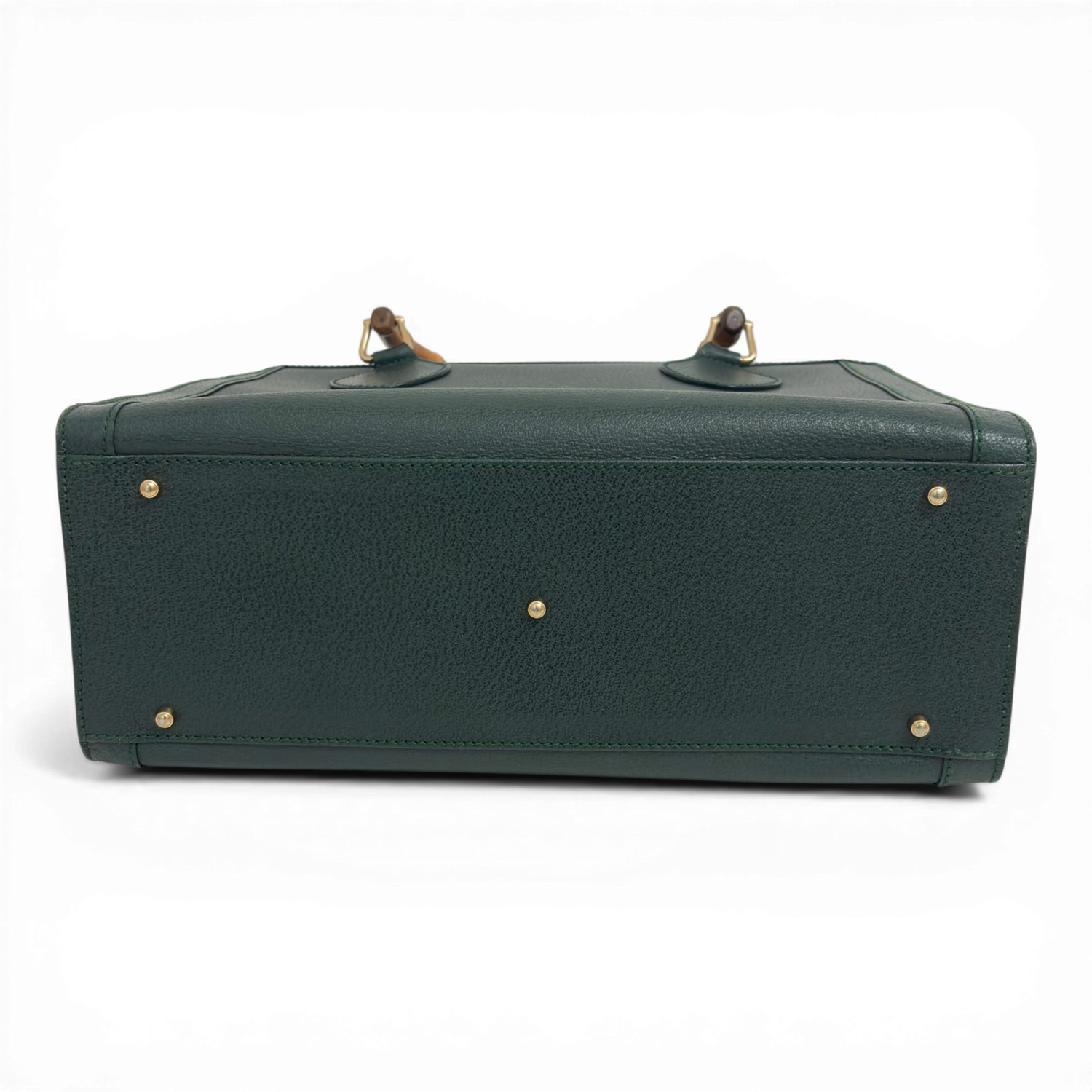 Calfskin Diana Bamboo Handle Tote Bag Green