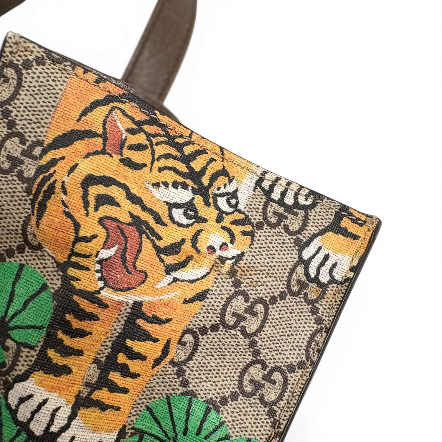 GG Supreme Monogram Tigers Tote Beige Multicolor