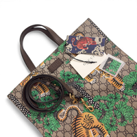 GG Supreme Monogram Tigers Tote Beige Multicolor