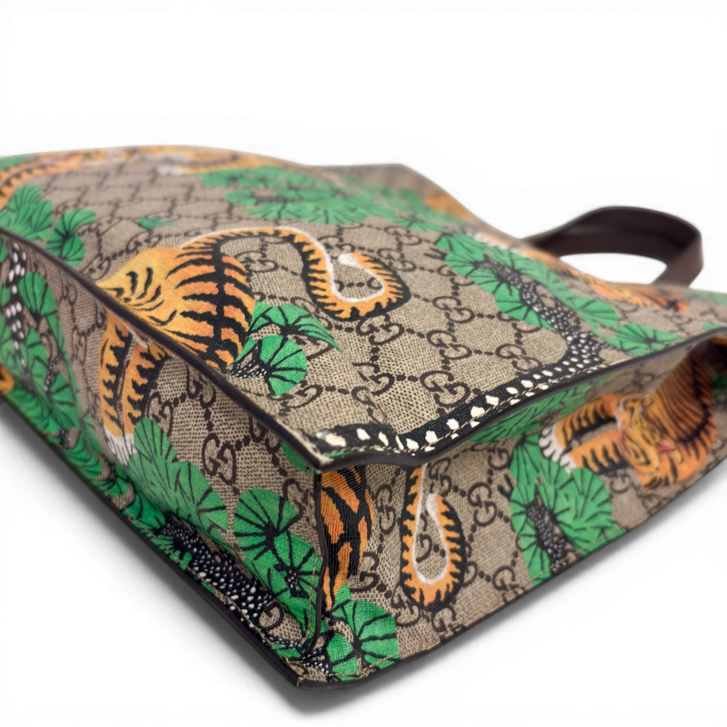 GG Supreme Monogram Tigers Tote Beige Multicolor