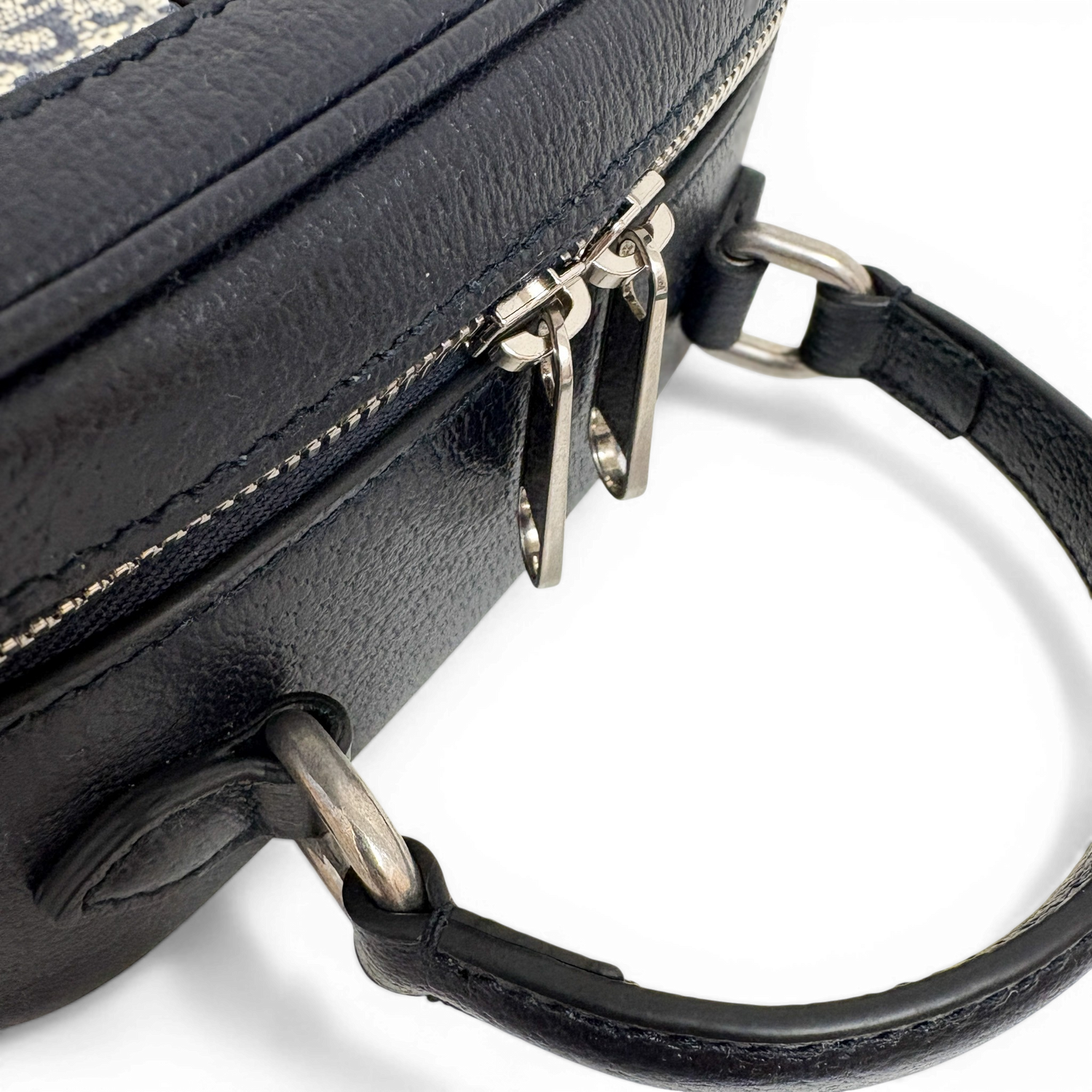 GG Supreme Monogram Small Ophidia Top Handle Shoulder Bag Beige Navy
