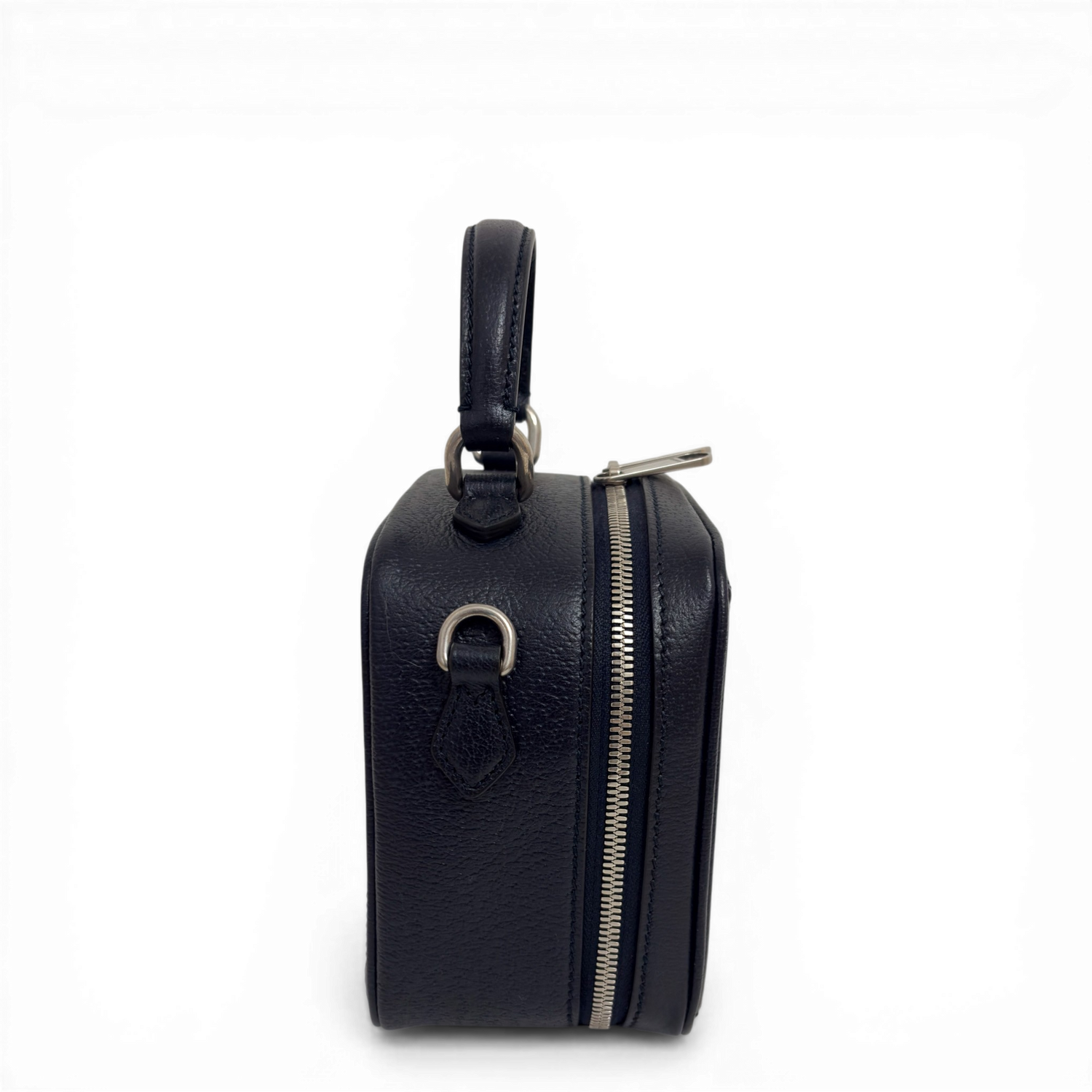 GG Supreme Monogram Small Ophidia Top Handle Shoulder Bag Beige Navy