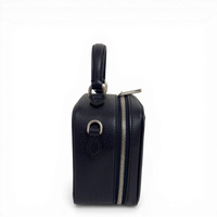 GG Supreme Monogram Small Ophidia Top Handle Shoulder Bag Beige Navy