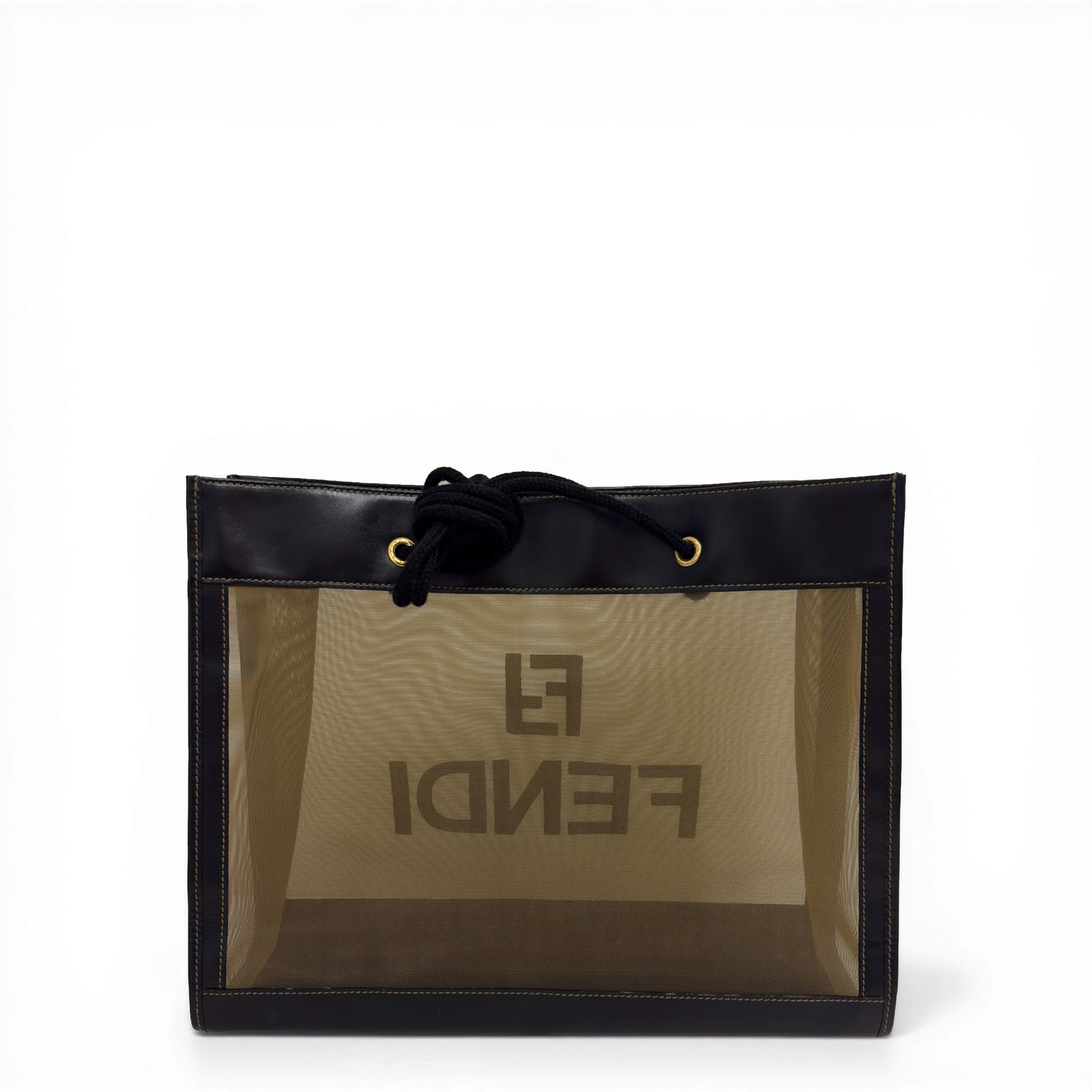 Mesh Tote Bag Black&Beiige