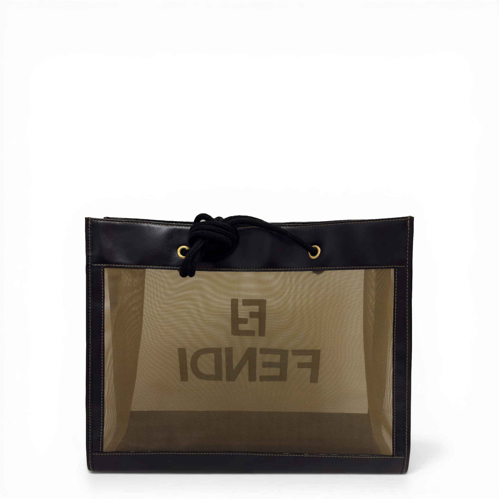 Mesh Tote Bag Black&Beiige