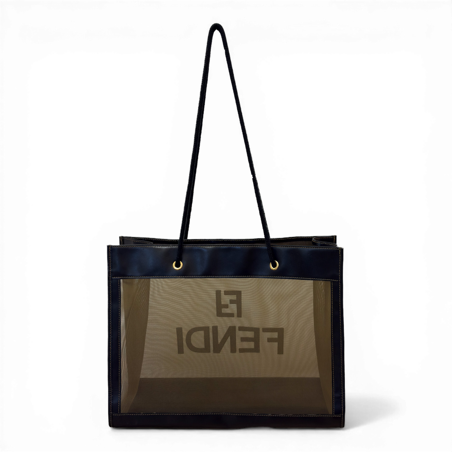 Mesh Tote Bag Black&Beiige