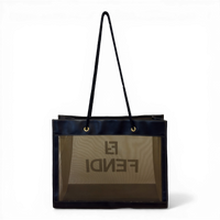 Mesh Tote Bag Black&Beiige
