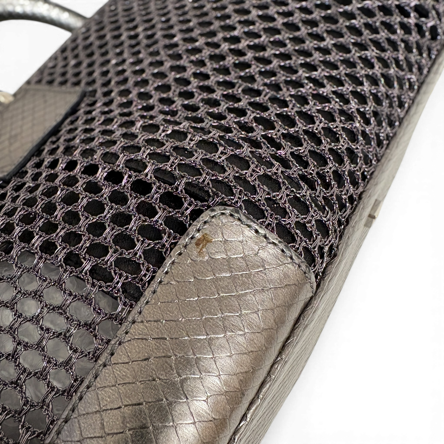 Mesh Tote Bag Silver