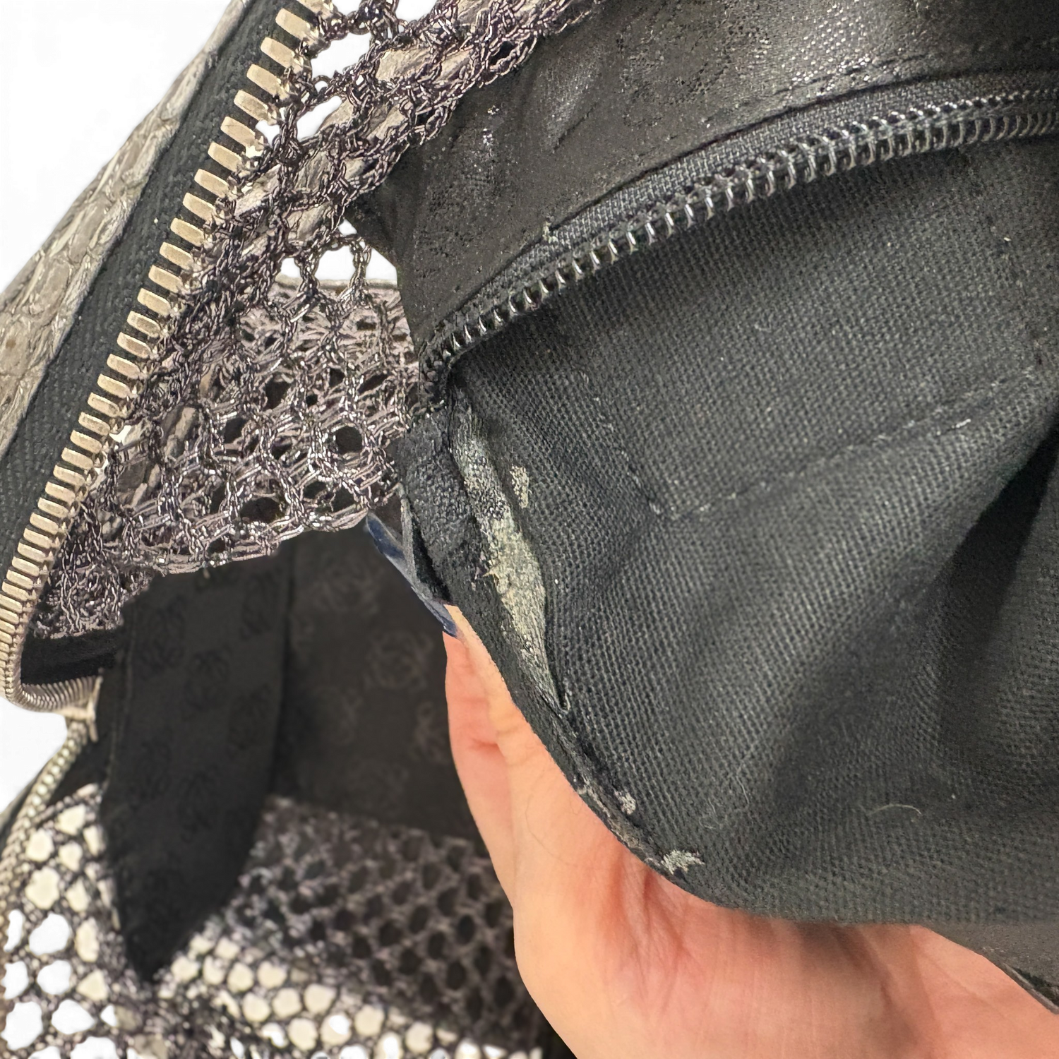 Mesh Tote Bag Silver